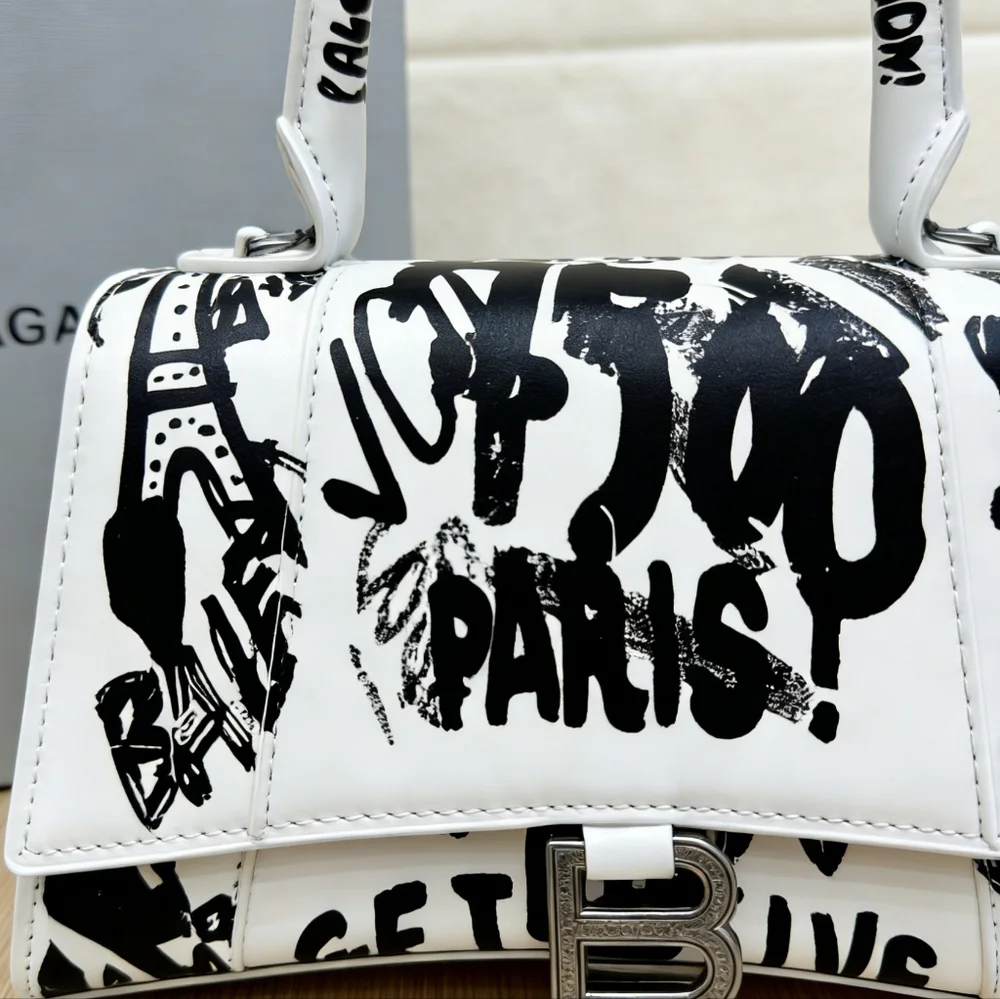 Balenciaga Hourglass XS Graffiti Handbag - Picture 3 of 6